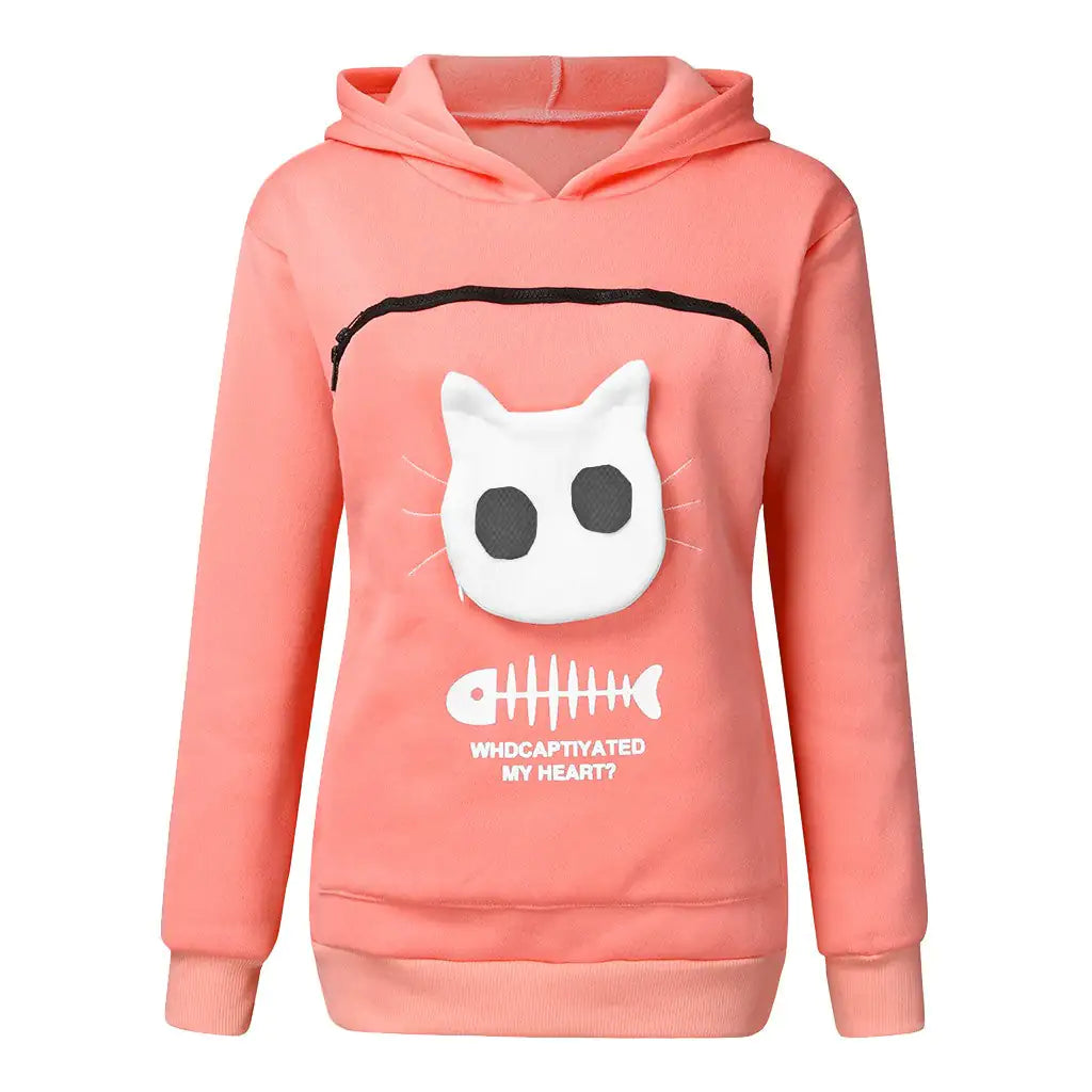 Sudadera con capucha y diseño de bolsillo para mascota y gato