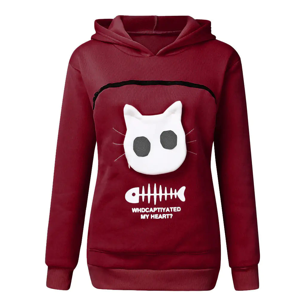 Sudadera con capucha y diseño de bolsillo para mascota y gato