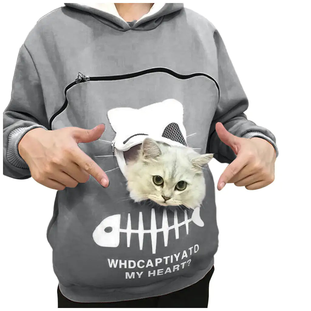 Sudadera con capucha y diseño de bolsillo para mascota y gato