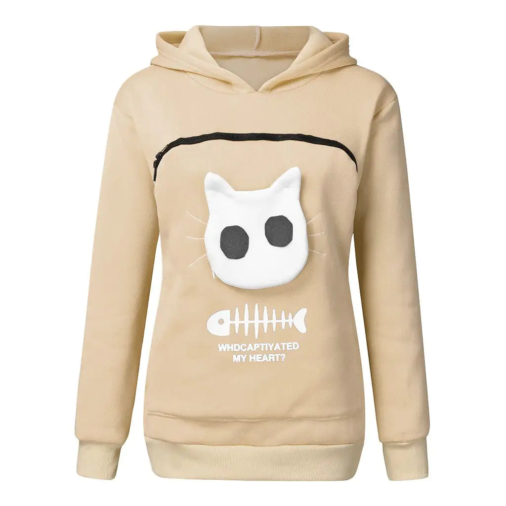 Sudadera con capucha y diseño de bolsillo para mascota y gato