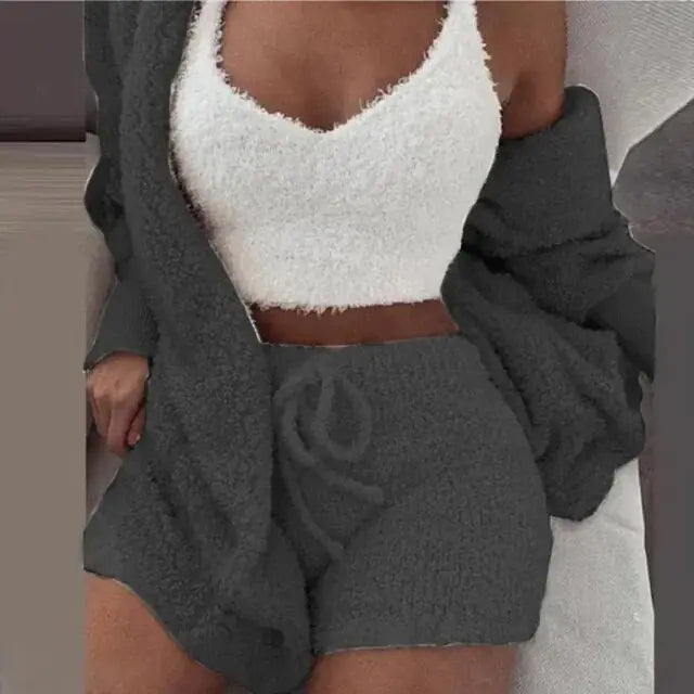 Fluffy Pajamas Women Casual Sleepwear