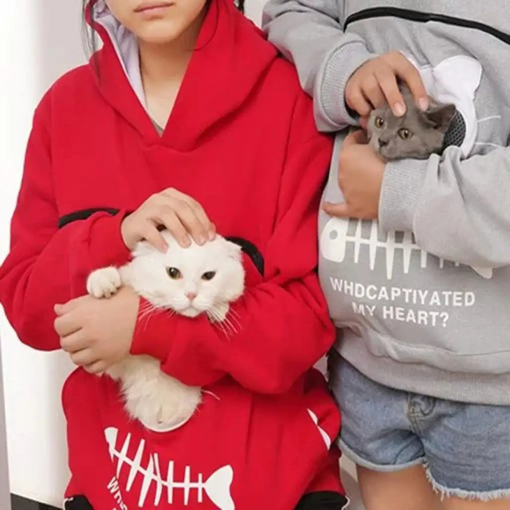 Sudadera con capucha y diseño de bolsillo para mascota y gato