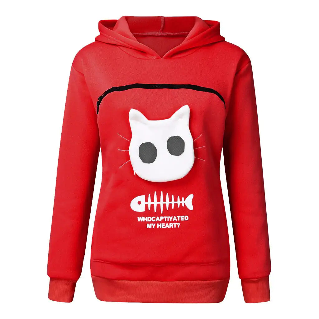 Sudadera con capucha y diseño de bolsillo para mascota y gato